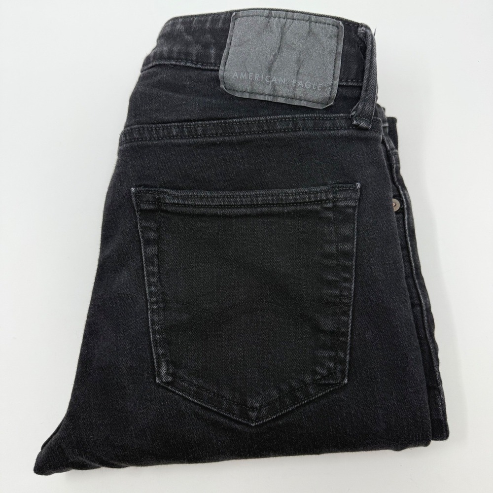 American Eagle Slim Straight Mens‎ 29x32 Black Stretch Denim Jeans